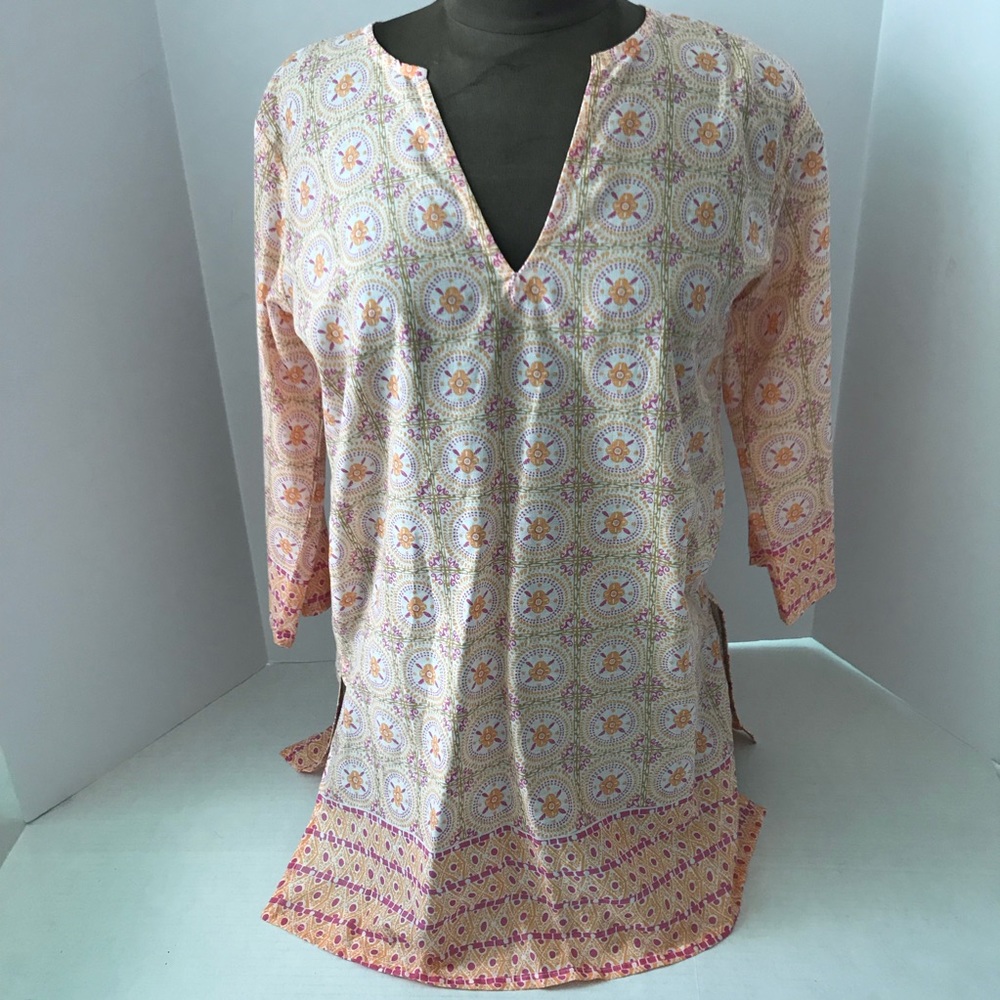 NWOT Rock Flower Paper 3/4 Sleeve Shirt Size S
